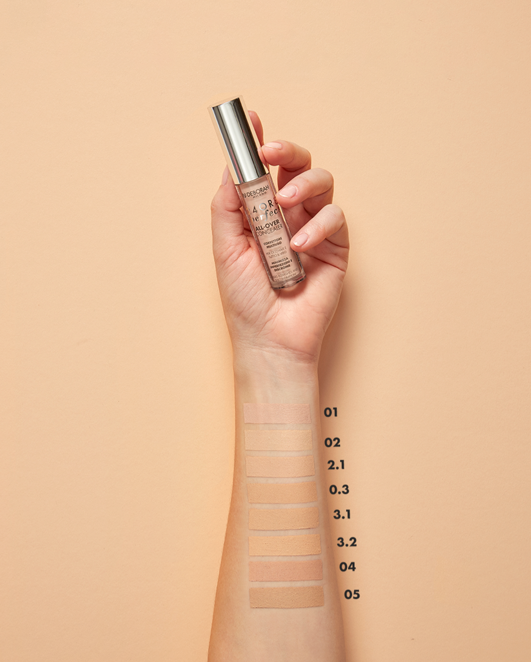 DEBORAH 24 ORE PERFECT ALL OVER CONCEALER Long lasting Waterproof