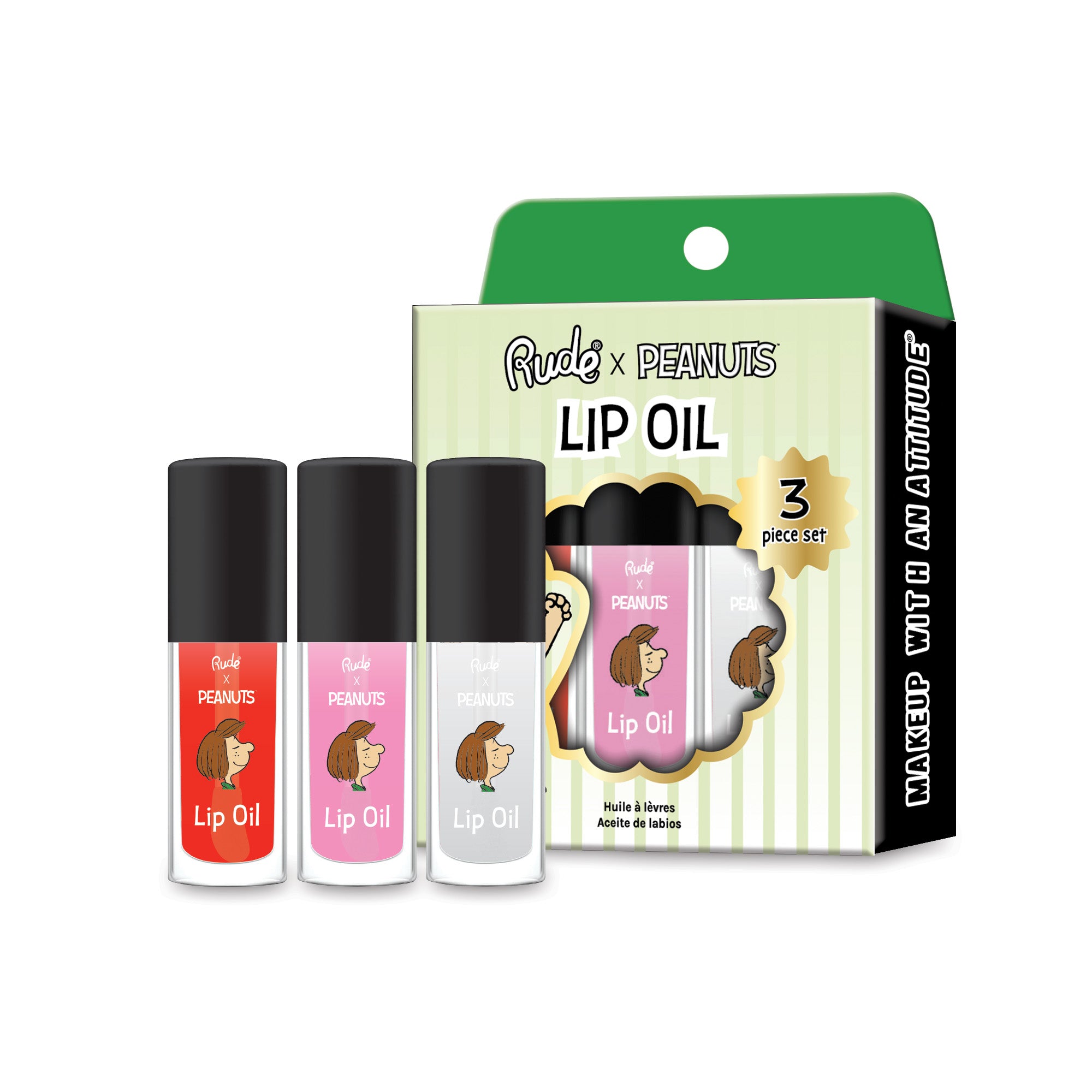 RUDE PEANUTS LIP PLUMPER LIP GLOSS - 3 PIECE SET