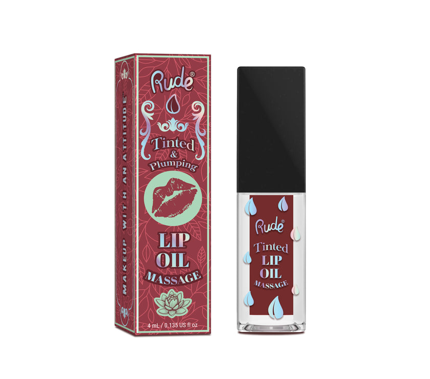 RUDE LIP OIL MASSAGE TINTED & PLUMPING LIP OIL