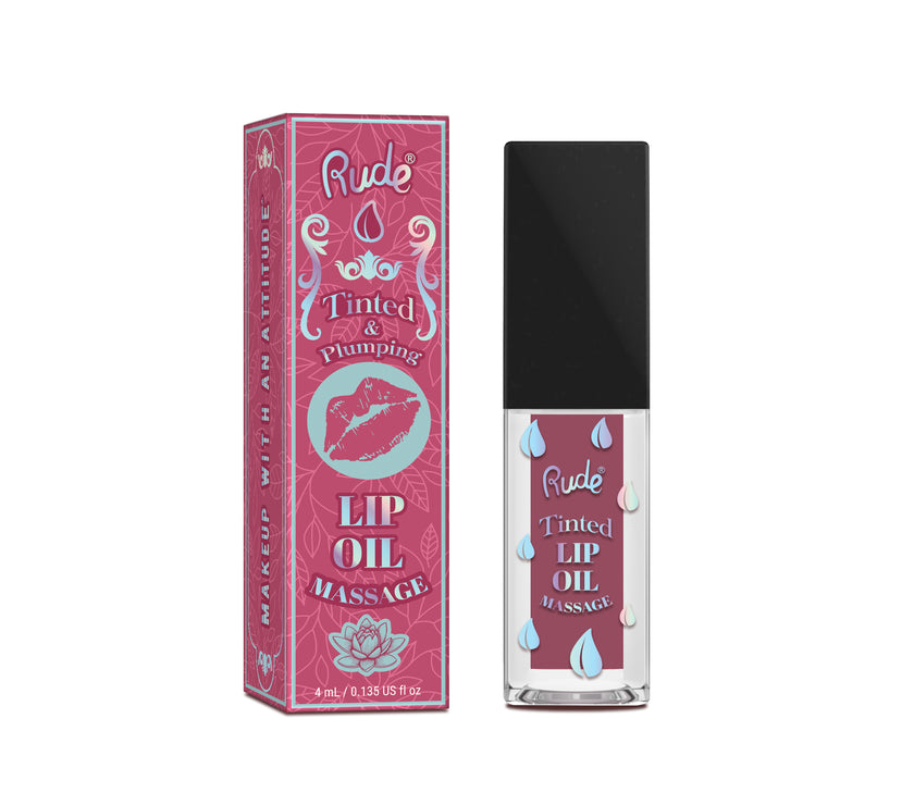 RUDE LIP OIL MASSAGE TINTED & PLUMPING LIP OIL