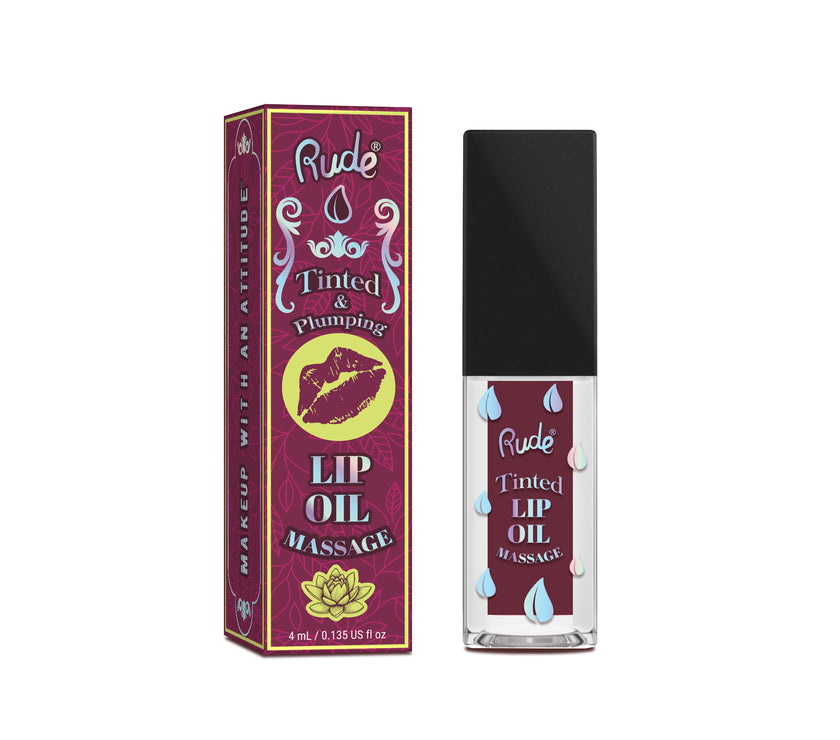 RUDE LIP OIL MASSAGE TINTED & PLUMPING LIP OIL