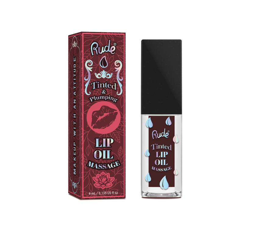 RUDE LIP OIL MASSAGE TINTED & PLUMPING LIP OIL