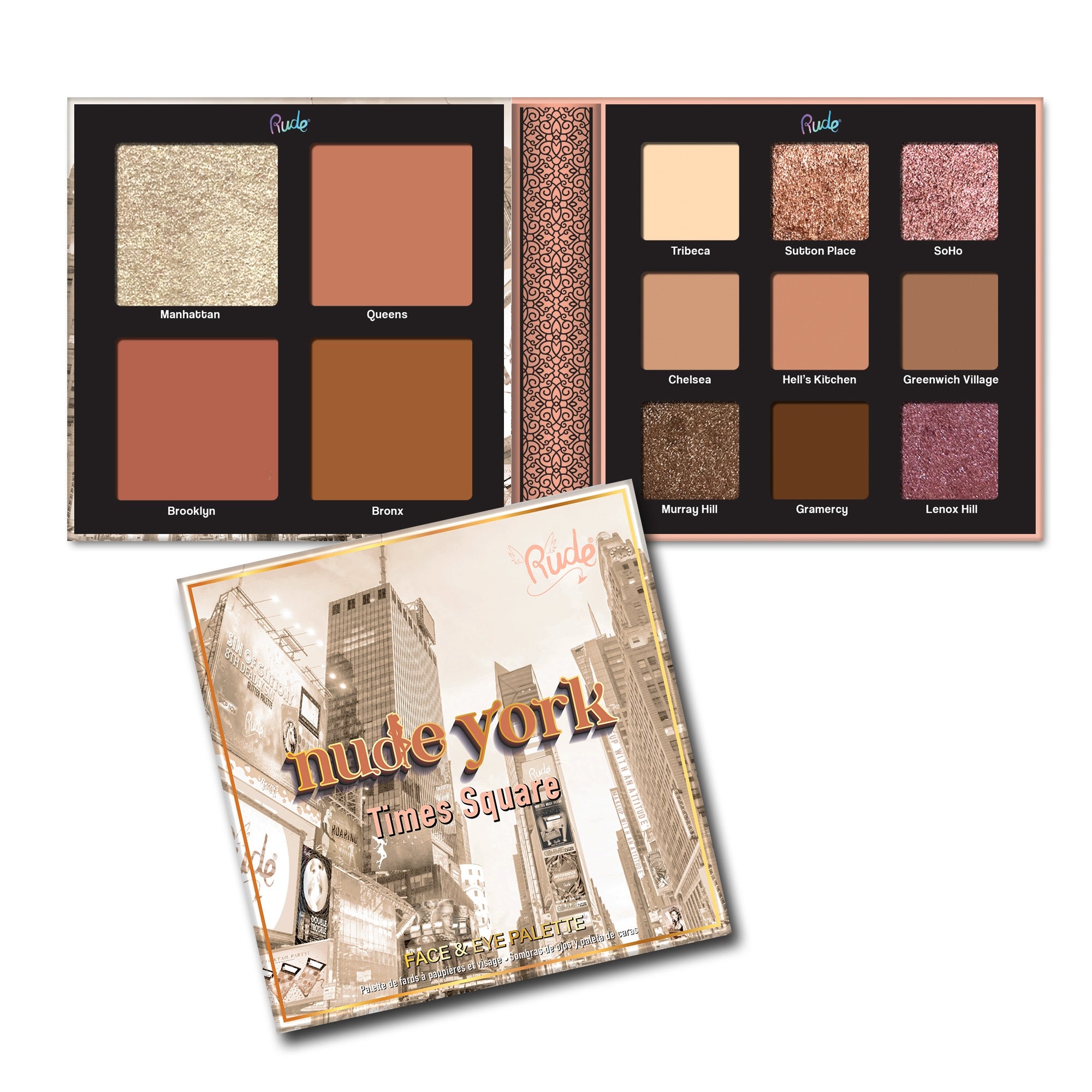 RUDE NUDE YORK FACE & EYE PALETTE