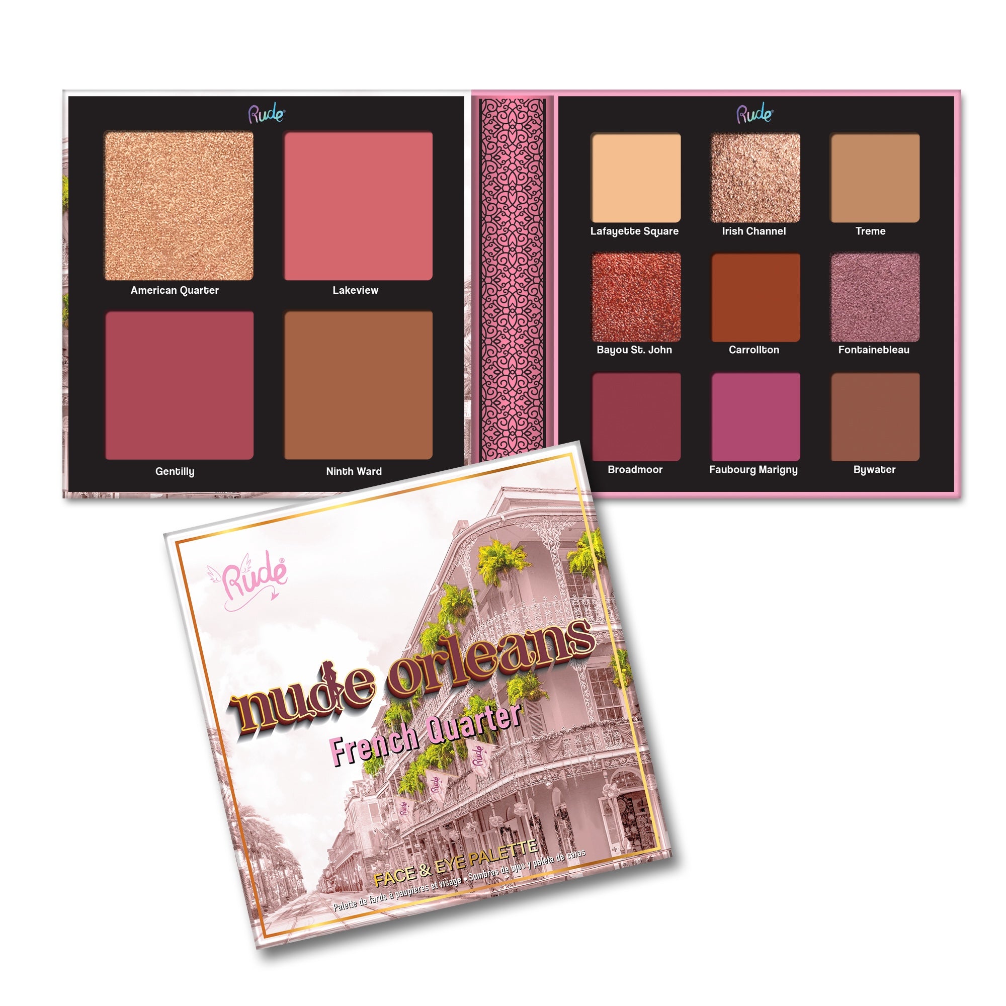 RUDE NUDE ORLEANS FACE & EYE PALETTE