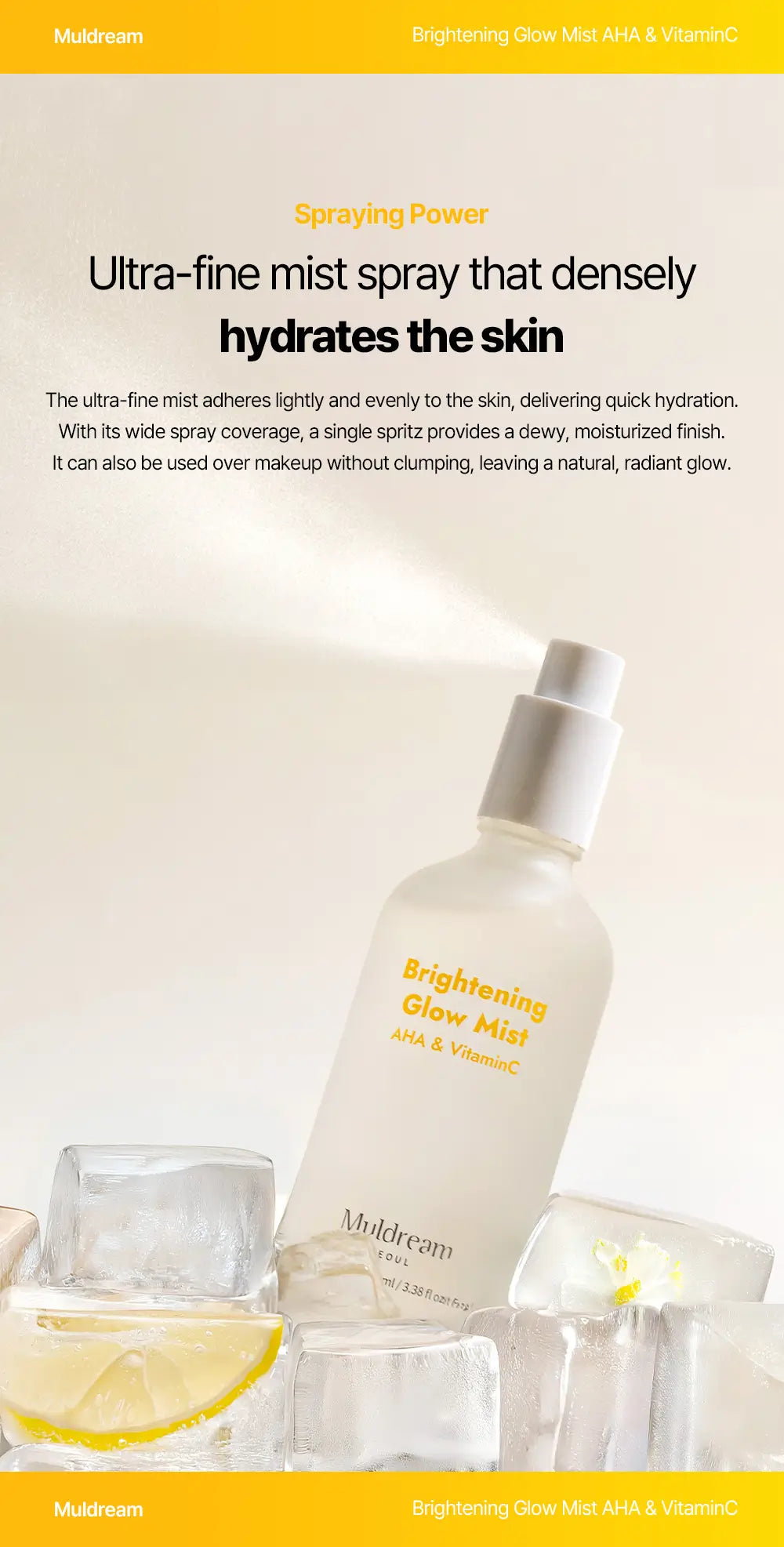 MULDREAM Brightening Glow Mist with AHA & Vitamin C