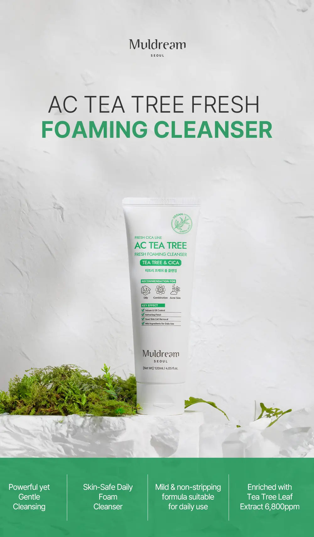 MULDREAM AC Tea Tree Fresh Foaming Cleanser
