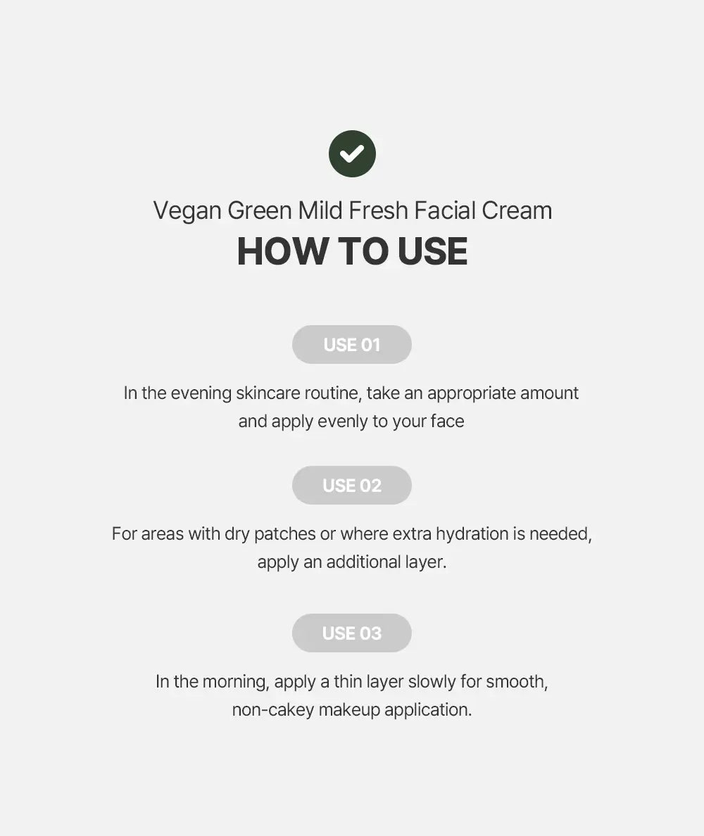 MULDREAM Vegan Green Mild Fresh Facial Cream