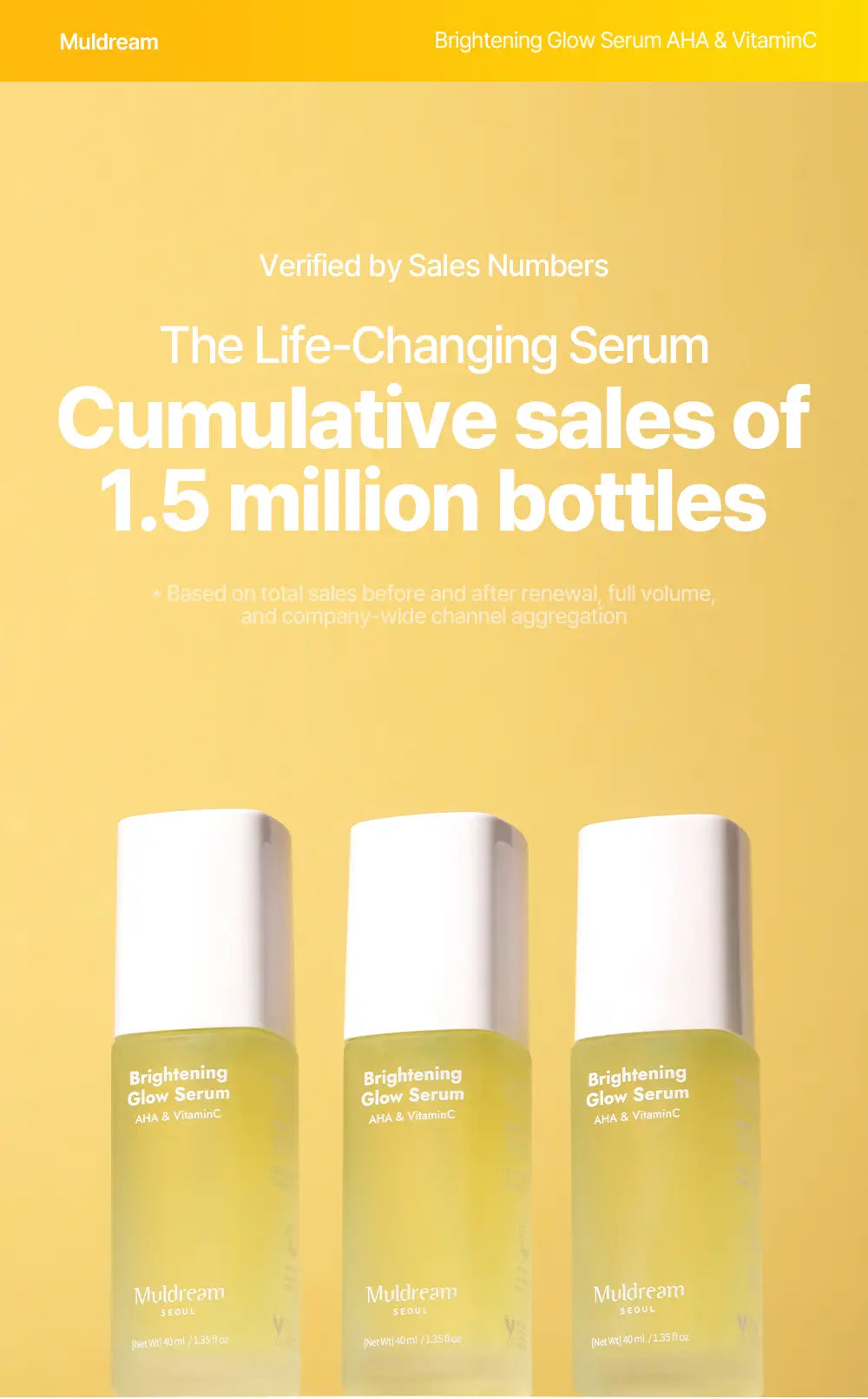 MULDREAM Brightening Glow Serum with AHA & Vitamin C
