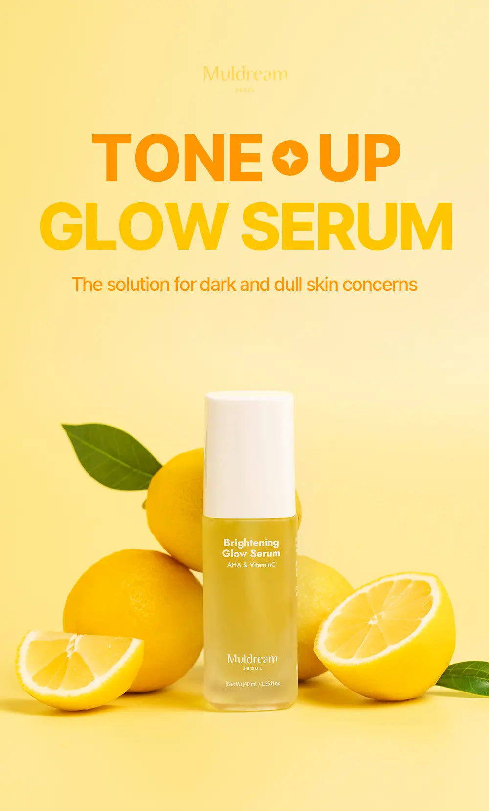 MULDREAM Brightening Glow Serum with AHA & Vitamin C
