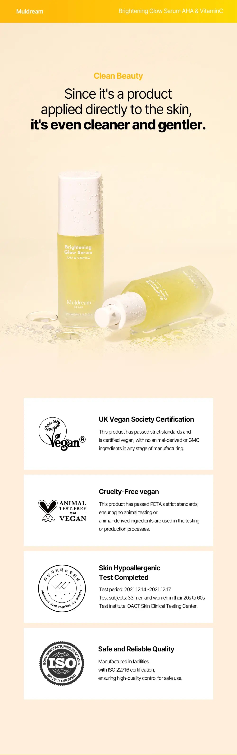 MULDREAM Brightening Glow Serum with AHA & Vitamin C