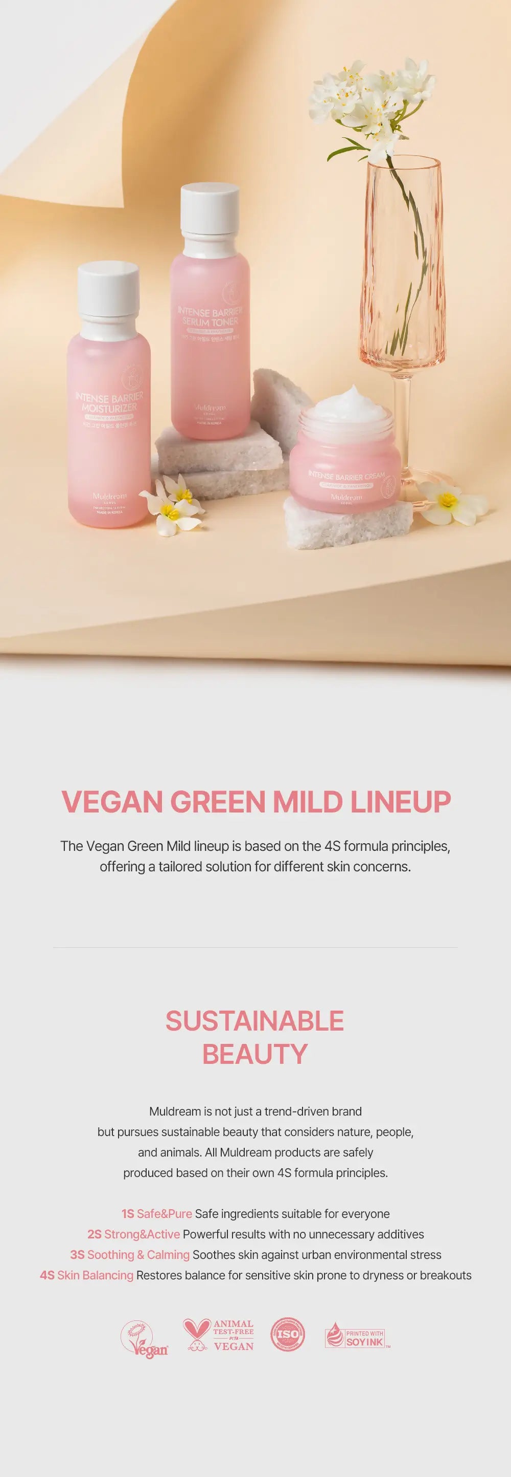 MULDREAM Vegan Green Mild Intense Facial Cream