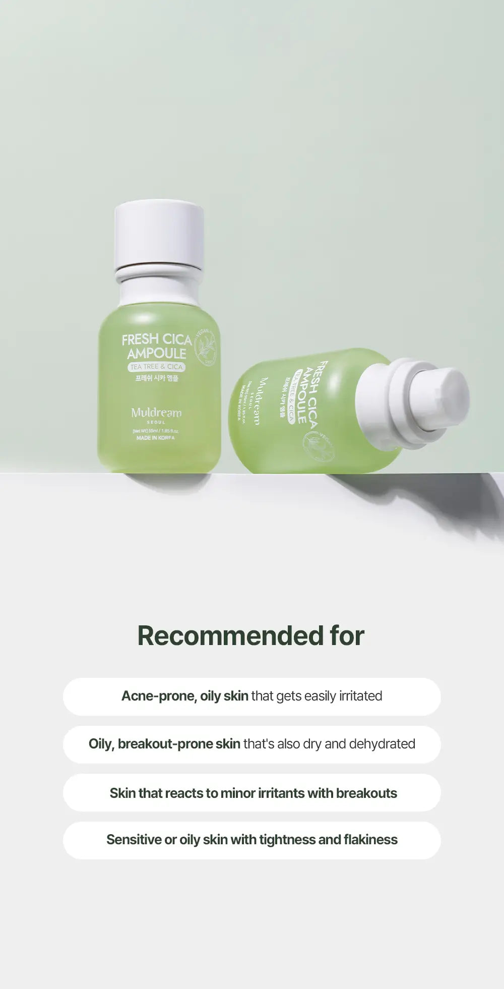 MULDREAM Vegan Green Mild CICA Ampoule
