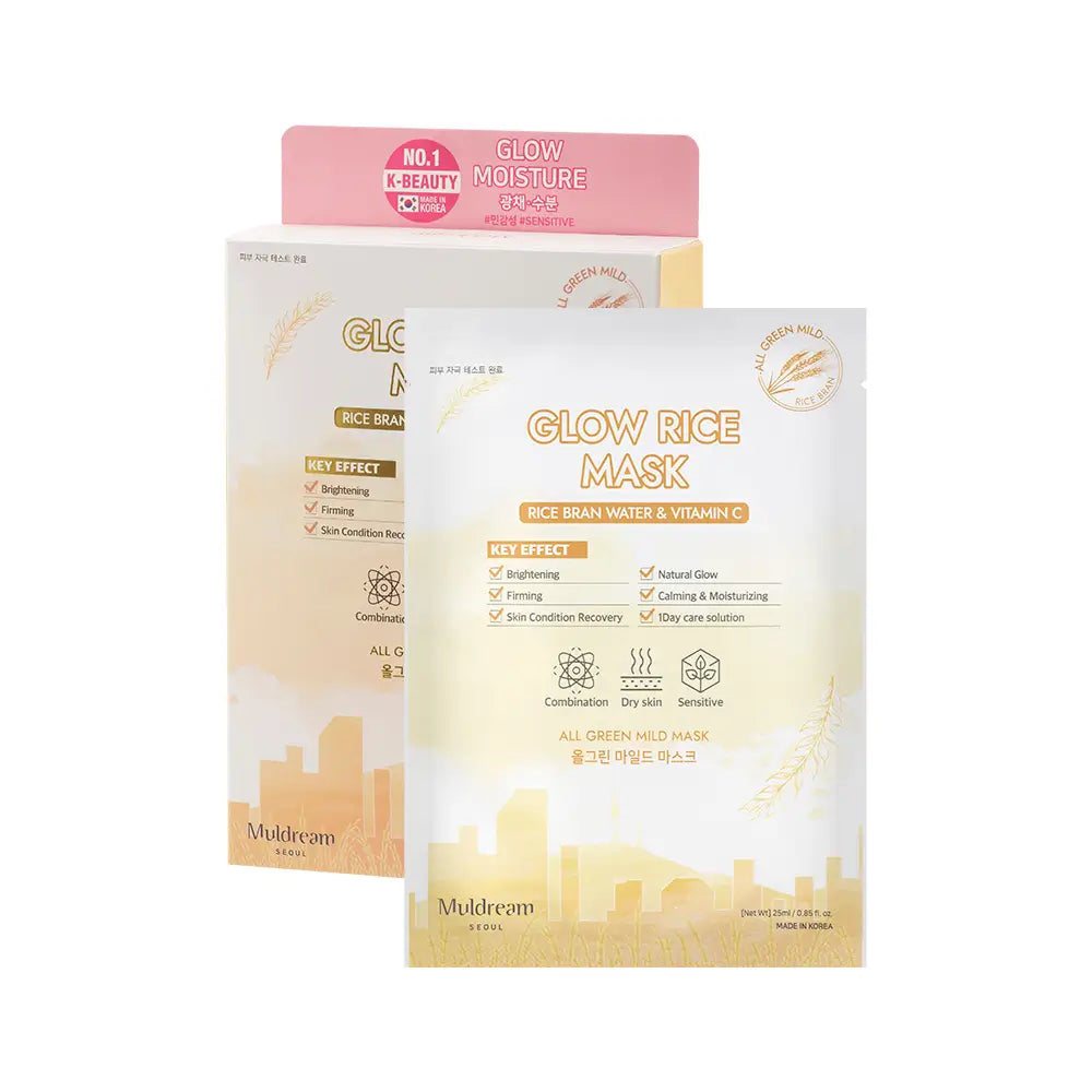 MULDREAM Glow Rice Mask with Rice Bran Water & Vitamin C