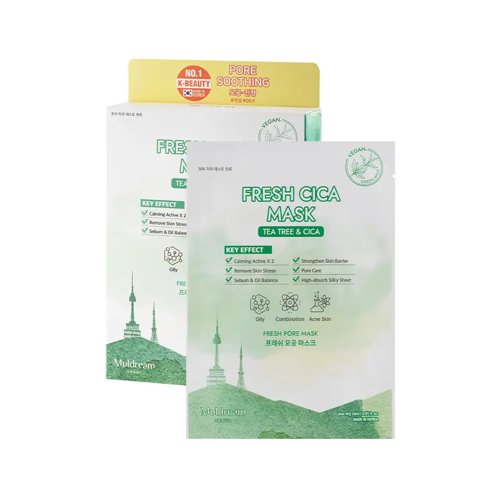 MULDREAM Fresh Cica Mask with Tea Tree & Cica