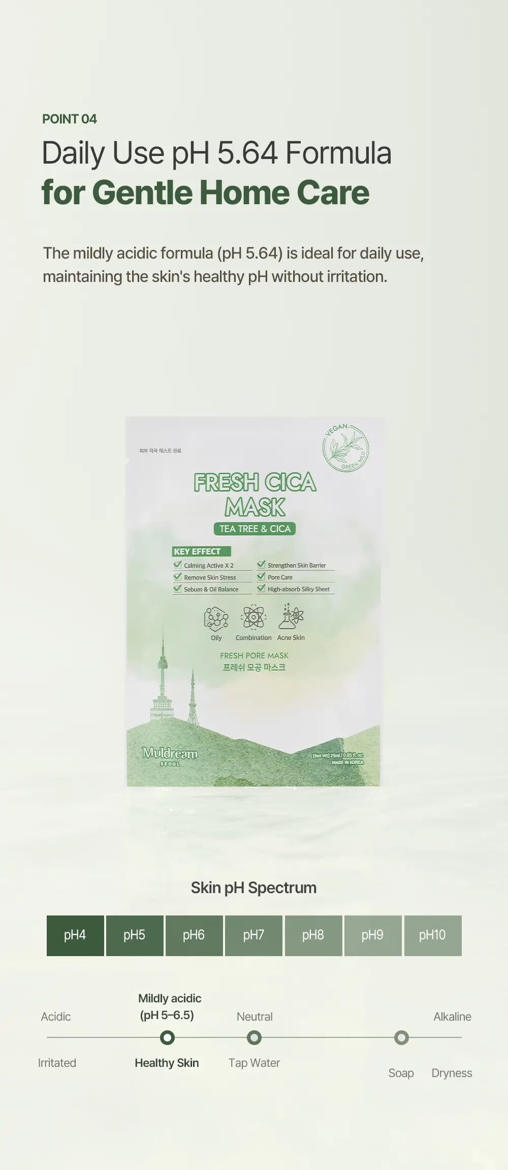 MULDREAM Vegan Green Mild Tea Tree Pore Mask